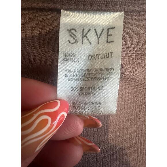 SKYE SWIM COVER TAUPE TIE WAIST CUT OUT DETAILING WOMENS ONE SIZE - Picture 9 of 9